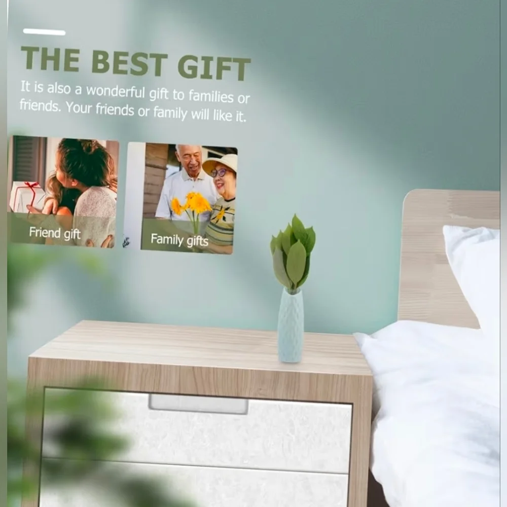 Nordic Style Plastic Vase In Sage Green BNIB